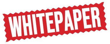 WHITEPAPER text written on red zig-zag stamp sign.