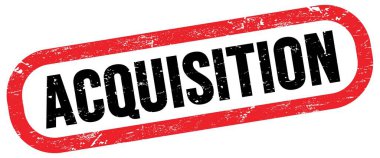 ACQUISITION, text on red-black rectangle stamp sign.