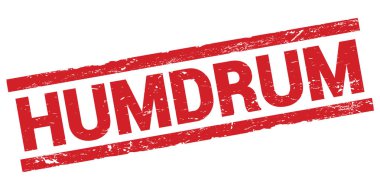 Kırmızı dikdörtgen mühür işareti üzerine yazılmış HUMDRUM metni.