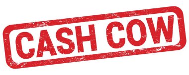 CASH COW text written on red rectangle stamp sign.