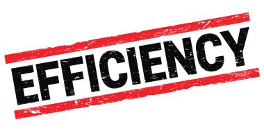 EFFICIENCY text written on black-red rectangle stamp sign.