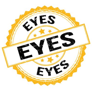 Sarı-siyah pul işareti üzerine yazılmış EYES metni