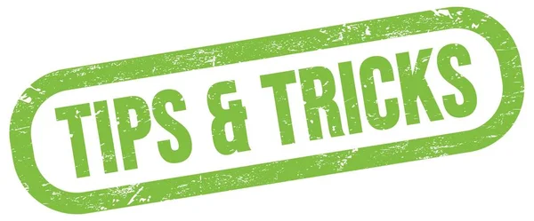 Tips Tricks Text Green Rectangle Stamp Sign — Stok fotoğraf