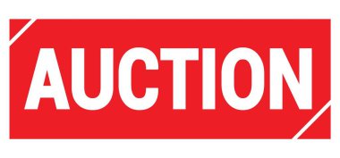AUCTION text written on red grungy stamp sign.