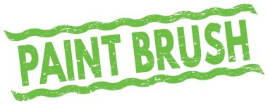 PAINT BRUSH text written on green lines stamp sign.