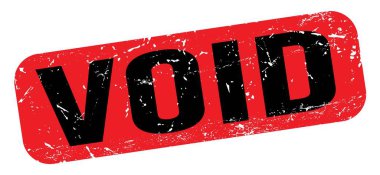 VOID text written on red-black grungy stamp sign.