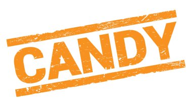 Turuncu dikdörtgen damga işareti üzerine yazılmış şekerleme metni.