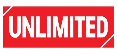 Kırmızı grungy işareti üzerine yazılmış Sınırsız metin.