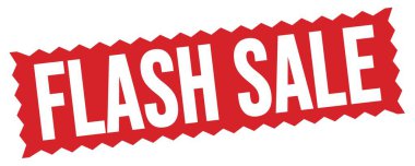 FLASH SALE text written on red zig-zag stamp sign.