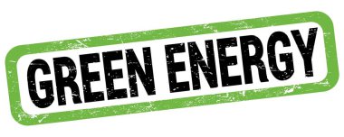 GREEN ENERGY text written on green-black rectangle stamp sign.