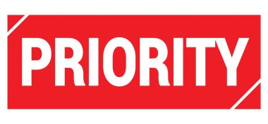 PRIORITY text written on red grungy stamp sign.