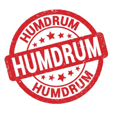 Kırmızı grungy işareti üzerine yazılmış HUMDRUM metni.