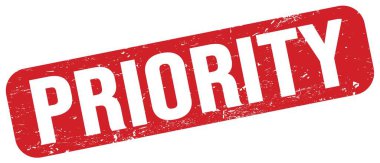PRIORITY text written on red grungy stamp sign.