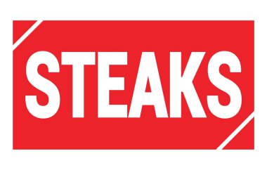Kırmızı dikdörtgen damga işareti üzerine yazılmış STEAKS metni.