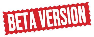 Kırmızı zig-zag işareti üzerine yazılmış BETA VERSION metni.