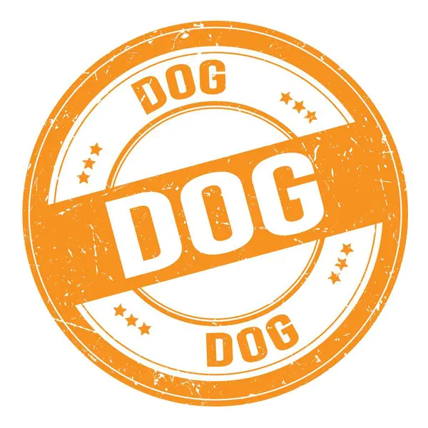 Turuncu yuvarlak grungy işareti üzerine yazılmış köpek metni