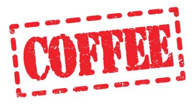 COFFEE text written on red dash stamp sign.