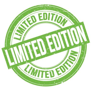 LIMITED EDITION text written on green round grungy stamp sign