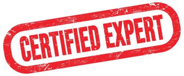 CERTIFIED EXPERT, text on red rectangle stamp sign.