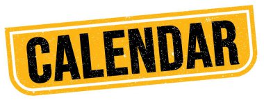 Sarı-siyah grungy işareti üzerine yazılmış CALENDAR metni.