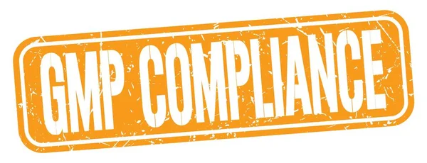Gmp Compliance Text Written Orange Grungy Stamp Sign 로열티 프리 스톡 이미지