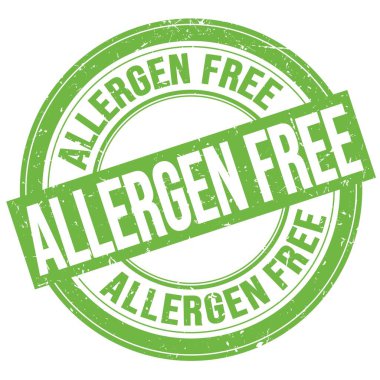 ALLERGEN FREE text written on green round grungy stamp sign
