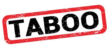 TABOO text written on red-black rectangle stamp sign.