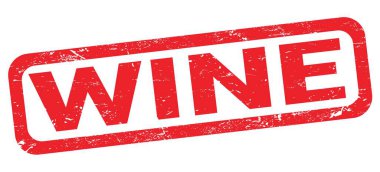 Kırmızı dikdörtgen damga işareti üzerine yazılmış şarap metni.