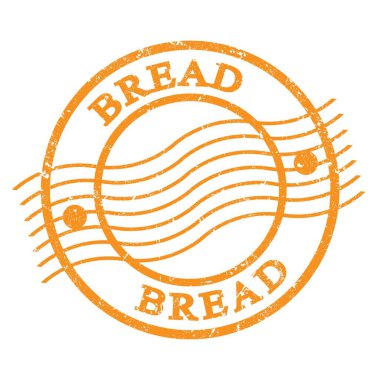 Ekmek, turuncu grungy posta pulu üzerine yazılmış metin.