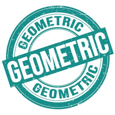 GEOMETRIC metin mavi yuvarlak grungy işareti üzerine yazılmış