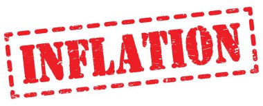 Kırmızı pano işareti üzerine yazılmış INFLATION metni.