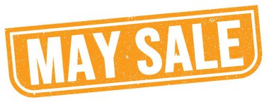 Turuncu grungy işareti üzerine yazılmış Mayıs Satışı metni.