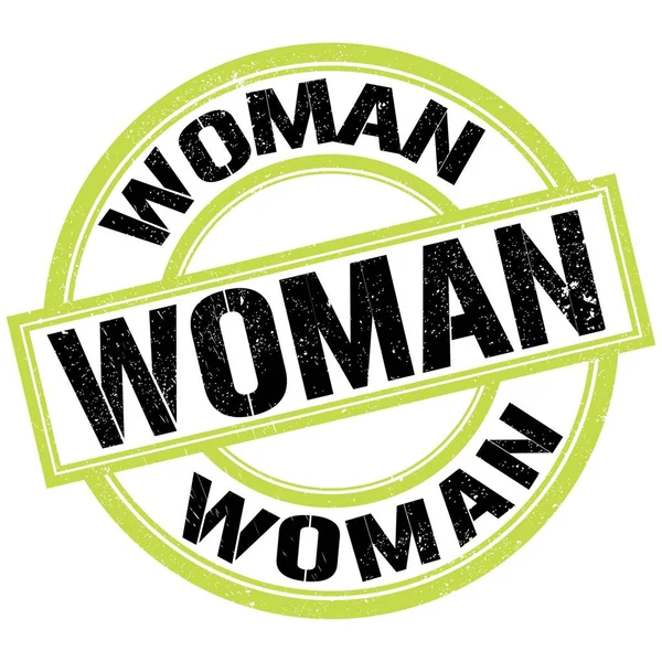 Woman Text Written Green Black Stamp Sign — Stock Photo, Image