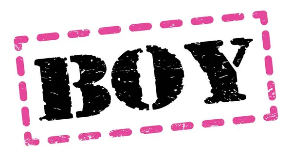 Boy Texto Escrito Sinal Carimbo Traço Rosa Preto — Fotografia de Stock