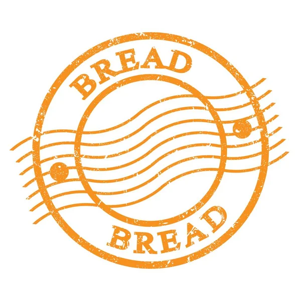 Brot Text Auf Orangefarbener Briefmarke — Stockfoto