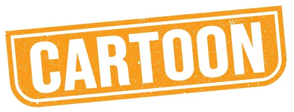Cartoon Text Written Orange Grungy Stamp Sign — Stock Photo, Image