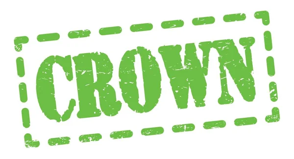 Crown Text Skriven Grön Bindestämpel Tecken — Stockfoto