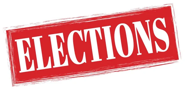 Elections Text Written Red Rectangle Stamp Sign — Foto de Stock