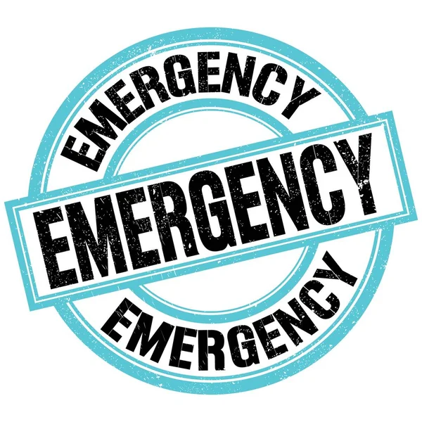 Emergency Text Written Blue Black Stamp Sign — Stockfoto