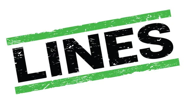 Yeşil Dikdörtgen Damga Işareti Üzerine Yazılmış Lines Metni — Stok fotoğraf