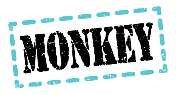 Monkey Tekst Geschreven Blauw Zwart Streepje Stempel Teken — Stockfoto