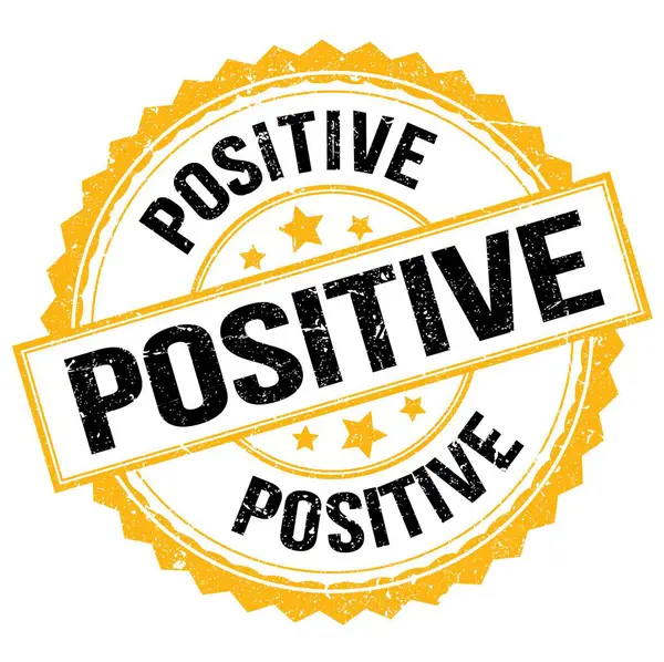 Positive Text Written Yellow Black Stamp Sign — Stockfoto