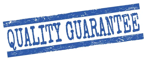 Kwaliteit Garantie Tekst Geschreven Blauwe Grungy Lijnen Stempel Teken — Stockfoto