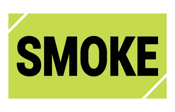 Smoke Tekst Napisany Zielono Czarnym Prostokątnym Znaku Znaczka — Zdjęcie stockowe