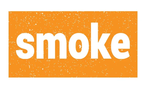 Smoke Tekst Napisany Pomarańczowym Grungy Znak Znaczka — Zdjęcie stockowe