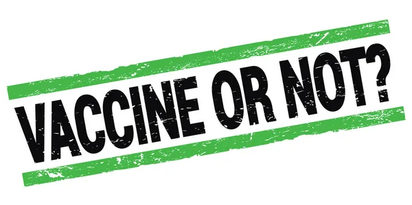 Vaccine 用黑绿色矩形邮票标志写的文字 — 图库照片