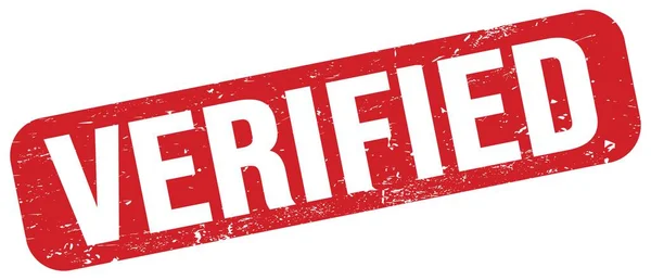 Verified Text Written Red Grungy Stamp Sign — Stockfoto