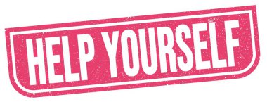 Pembe pul işaretinin üzerine yazılmış kendine yardım et..