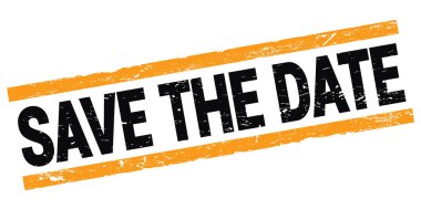 Siyah-turuncu dikdörtgen işareti üzerine yazılmış tarih metnini kaydet.