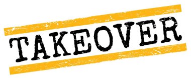 Sarı-siyah grungy satır işareti üzerine yazılmış TAKEover metni.